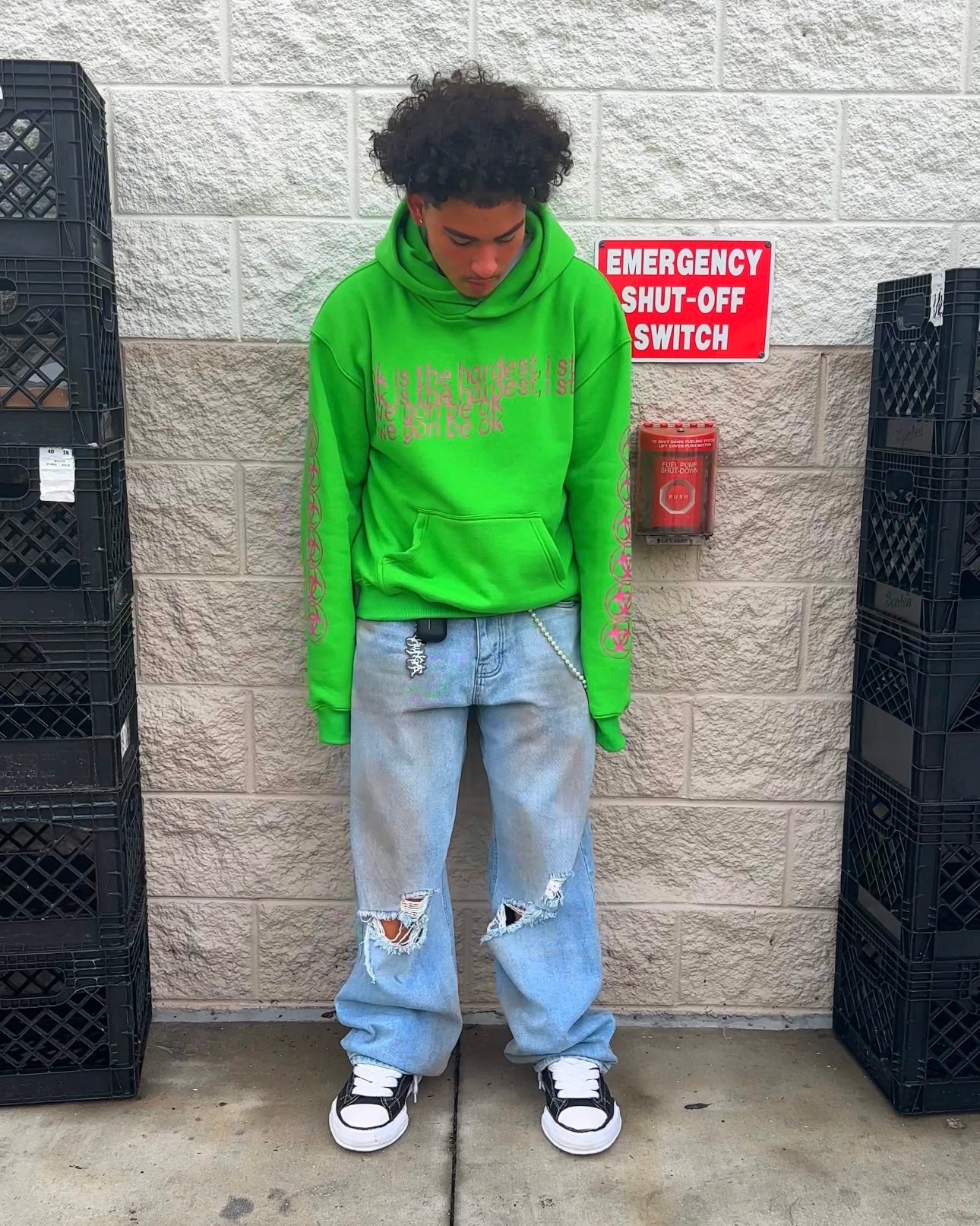 Green "Ok" Hoodie